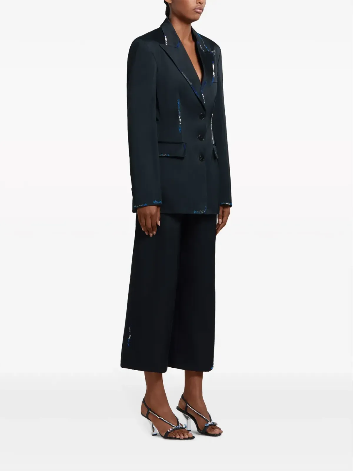 Marni 装飾ステッチ入りクロップドパンツ - 画像3