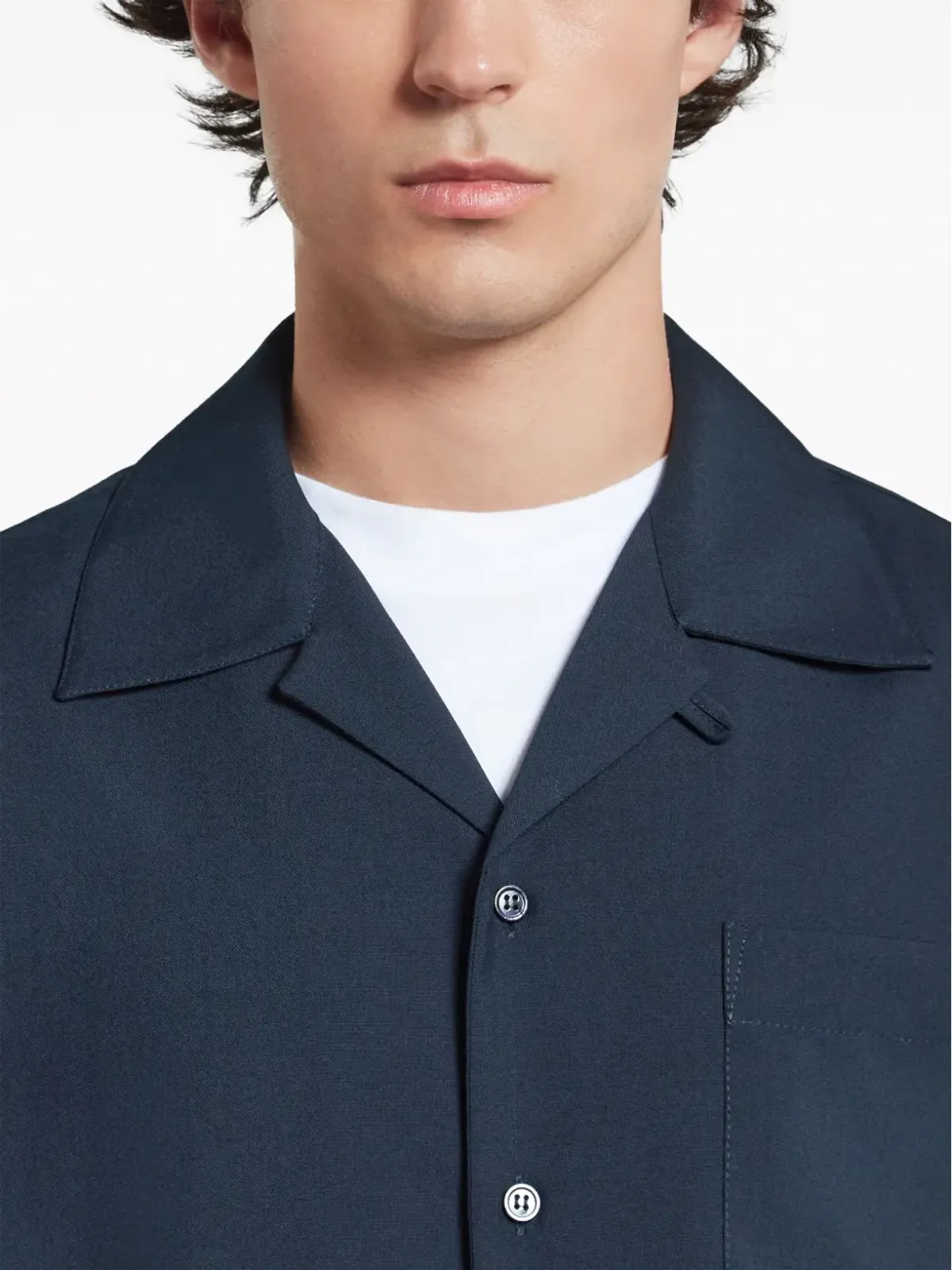Marni キャンプカラー ヴァージンウール シャツ - 画像5