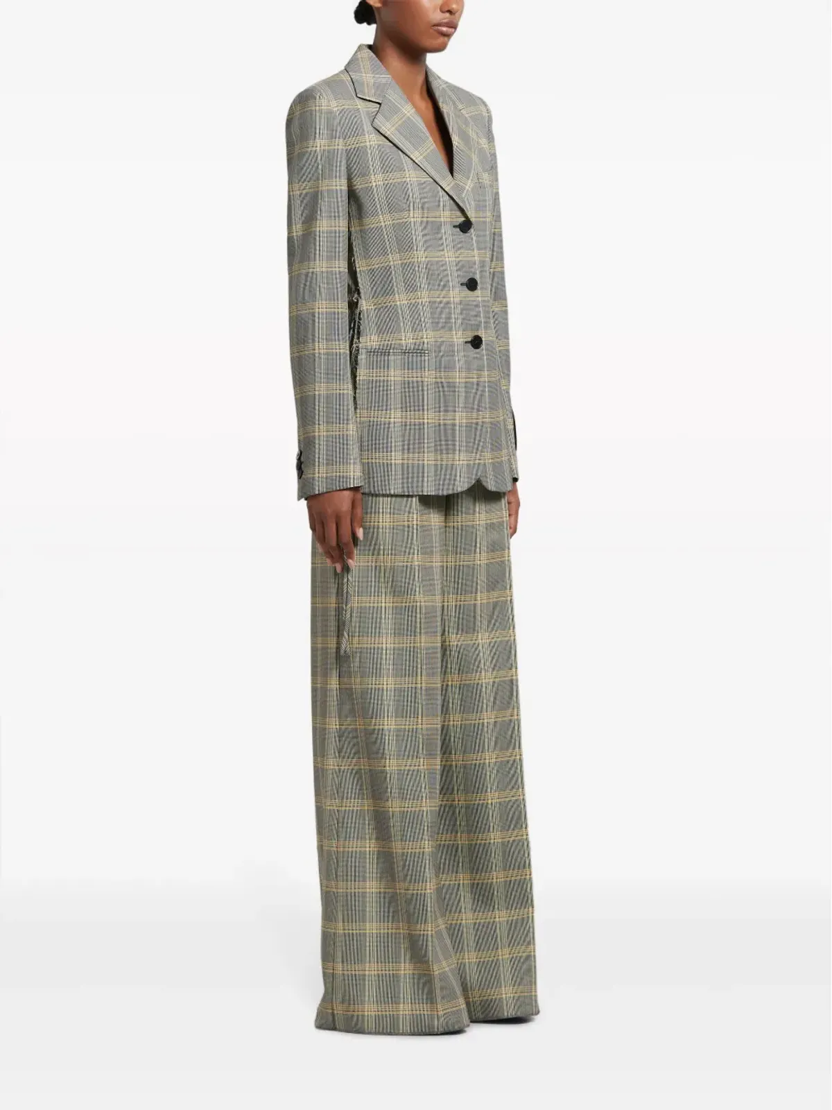 Marni チェック柄パラッツォパンツ - イエロー - 画像3
