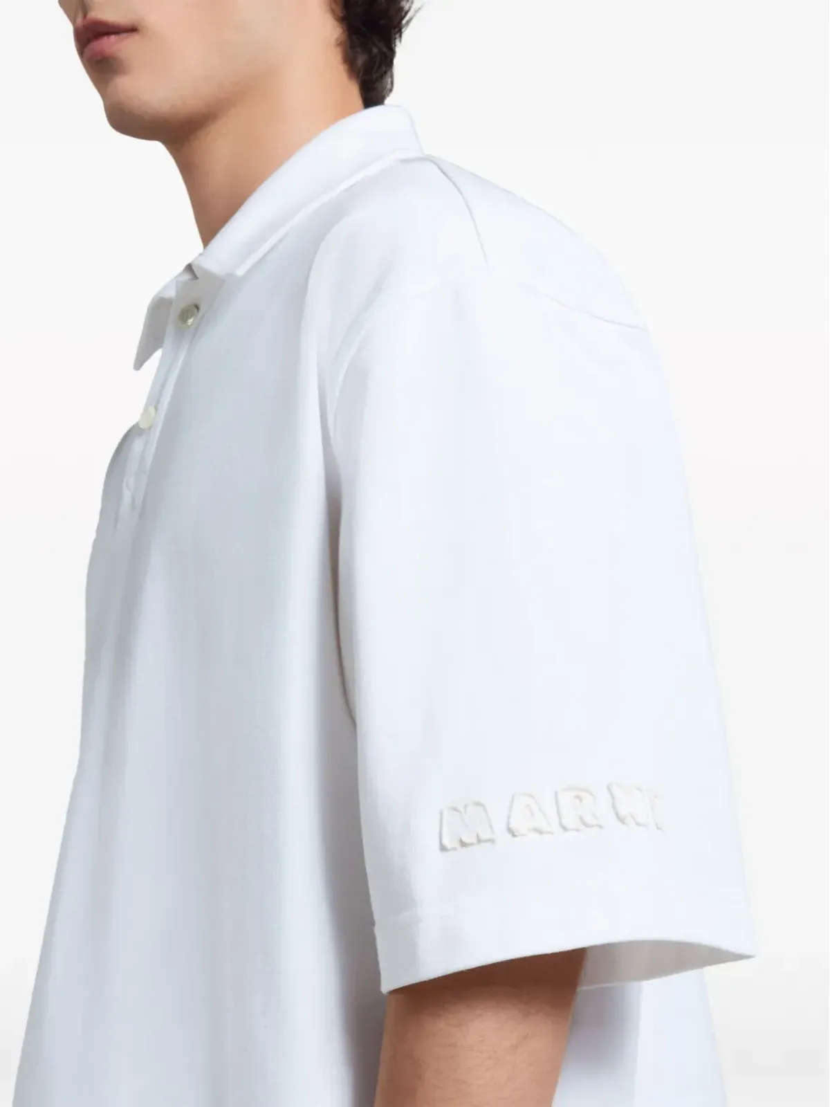 Marni ロゴパッチコットンポロシャツ - 画像5