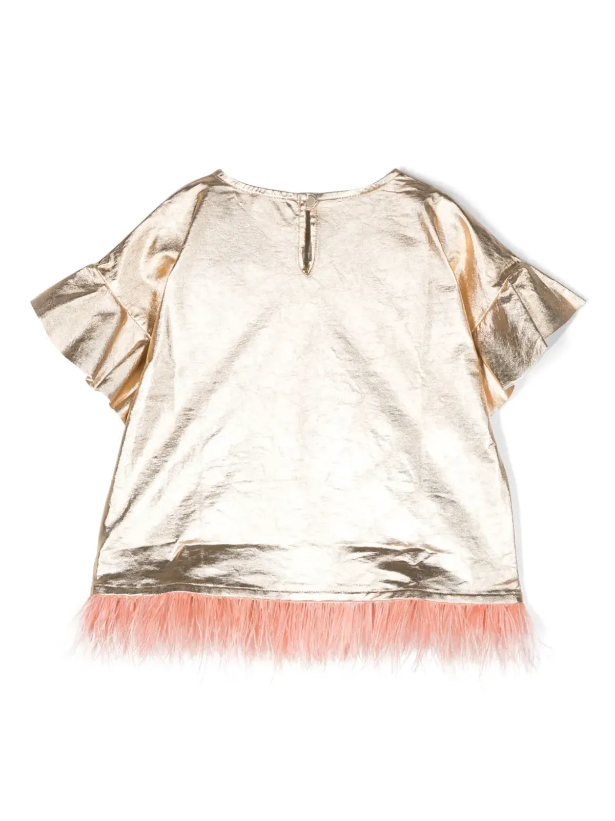 Andorine フリルカフス オーガニックコットン Tシャツ - ゴールド - 画像2
