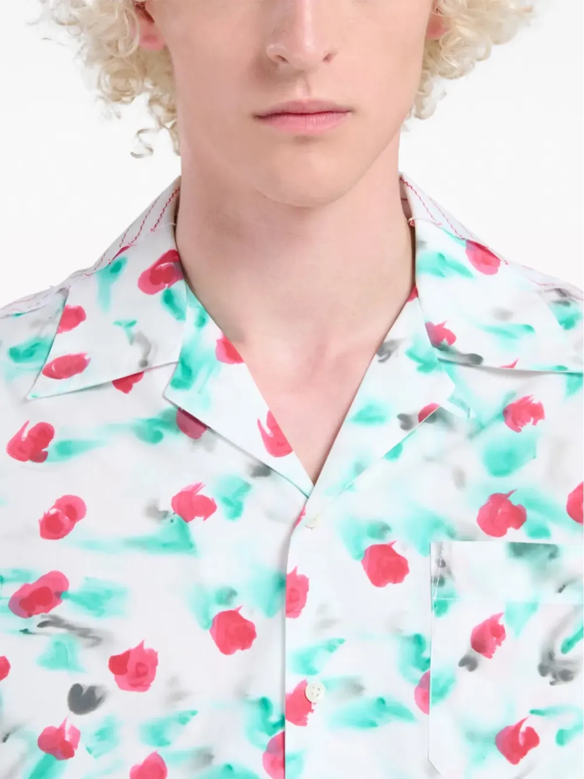Marni ミックスプリント パネルドシャツ ホワイト - 画像5
