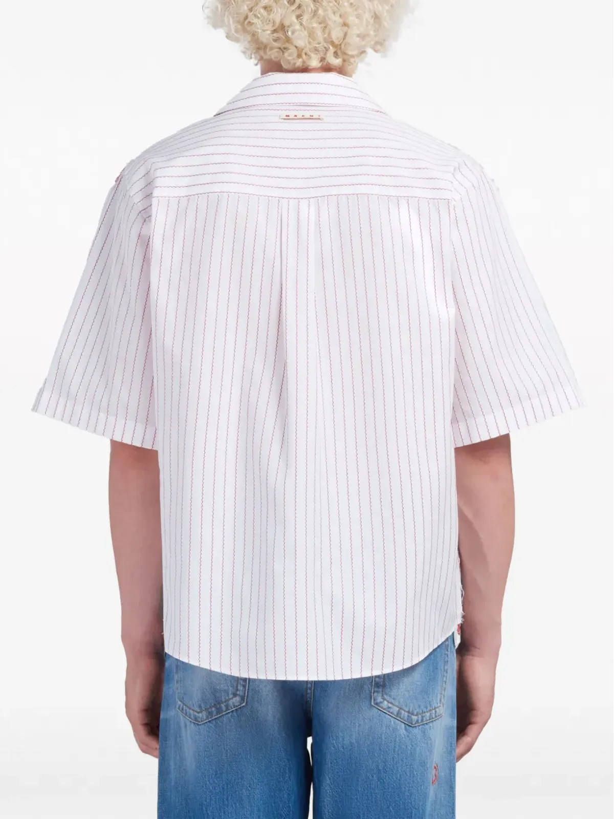 Marni ミックスプリント パネルドシャツ ホワイト - 画像4