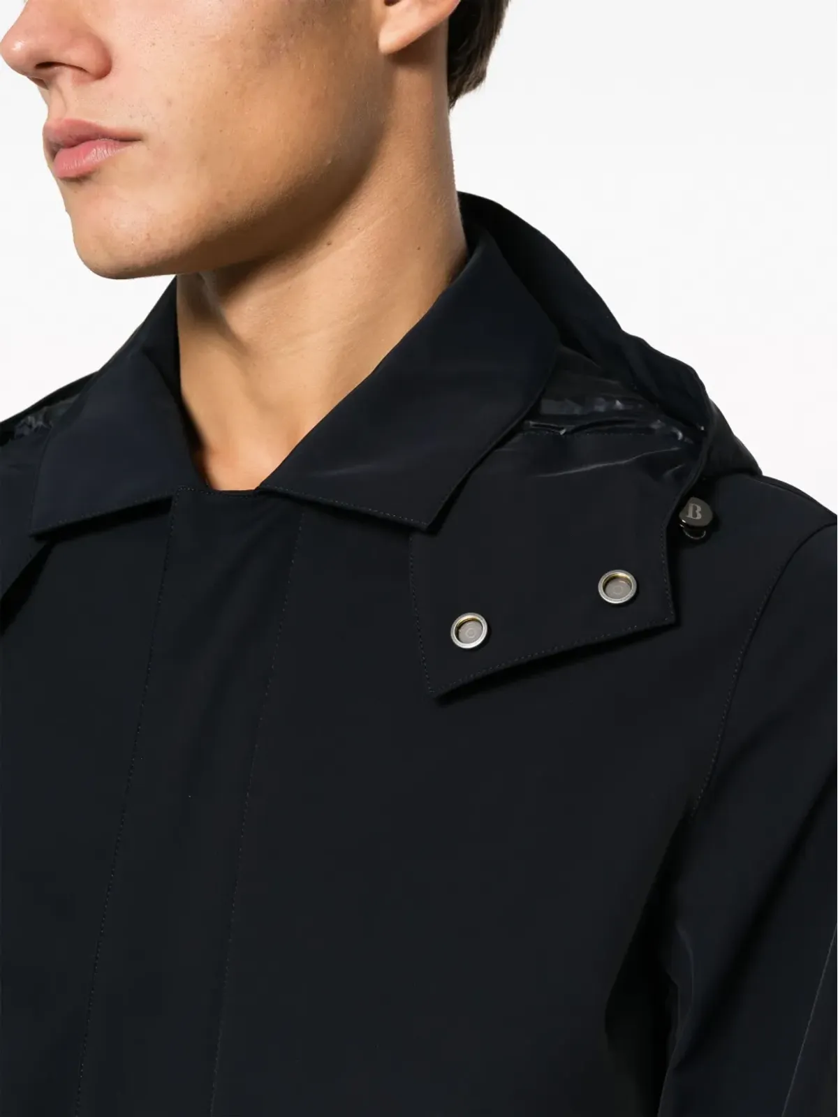 Boggi Milano 隠しフロント シャツ風レインコート - 画像5