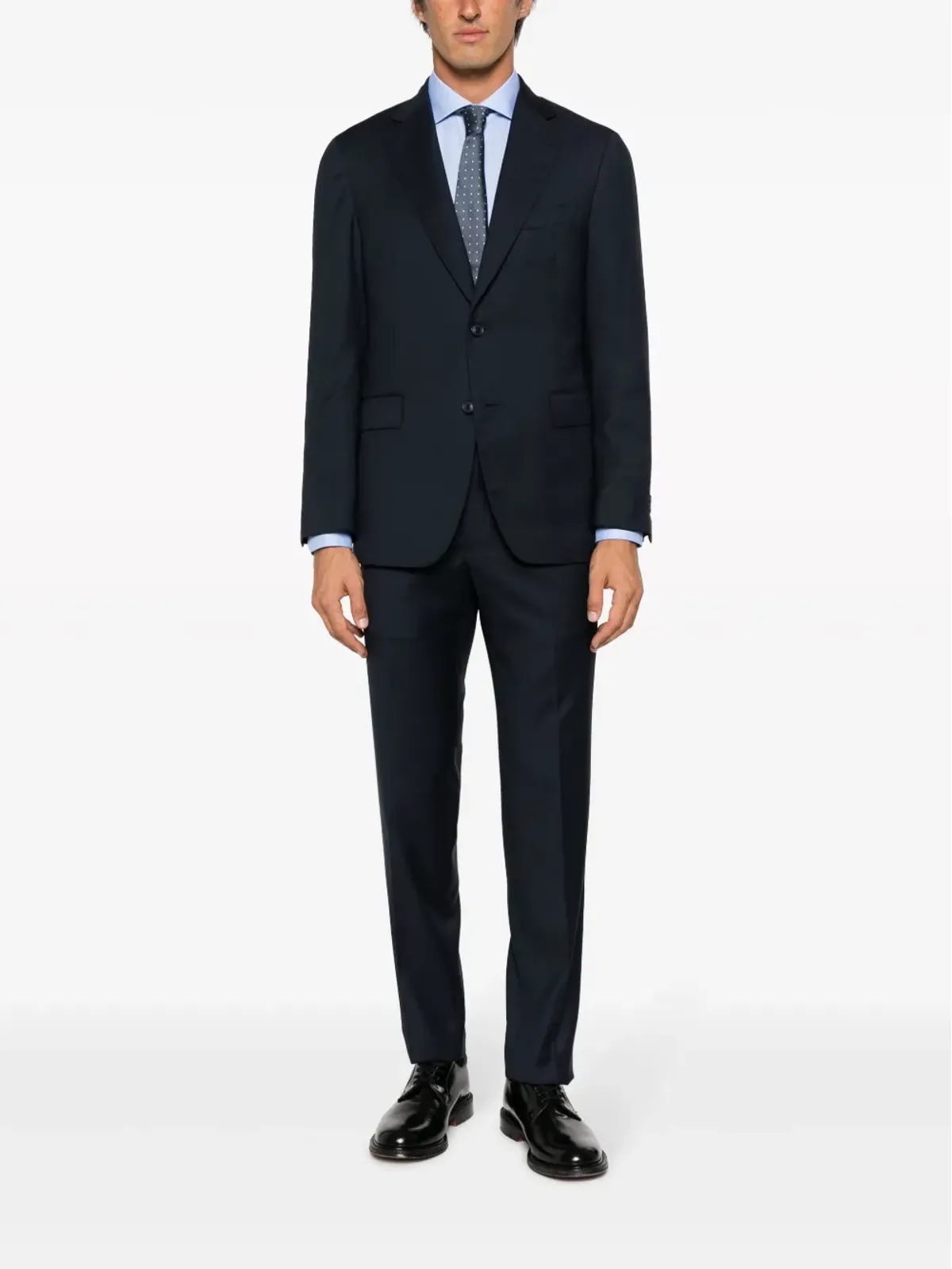 Boggi Milano ボッジ ミラノ ストレートレッグ テーラードパンツ ブルー - 画像2