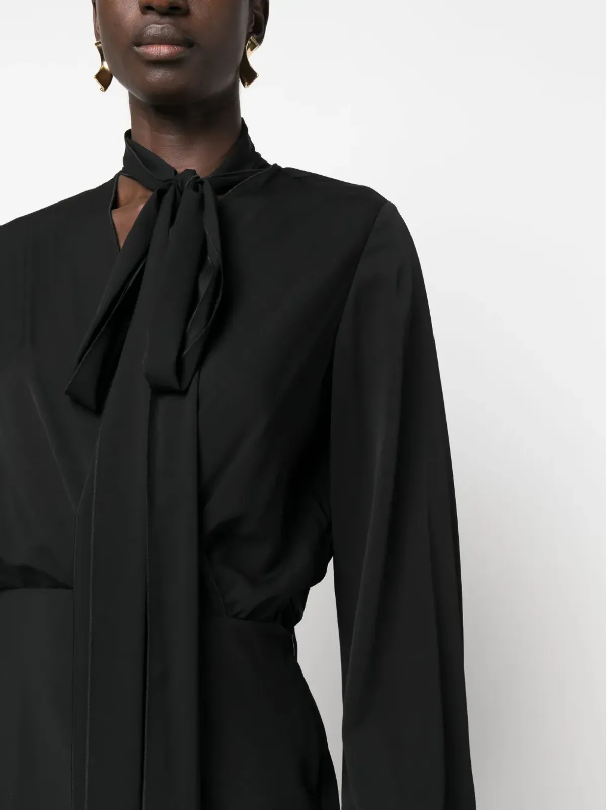 Sportmax スカーフ付きシルク混紡ミディドレス - 画像5