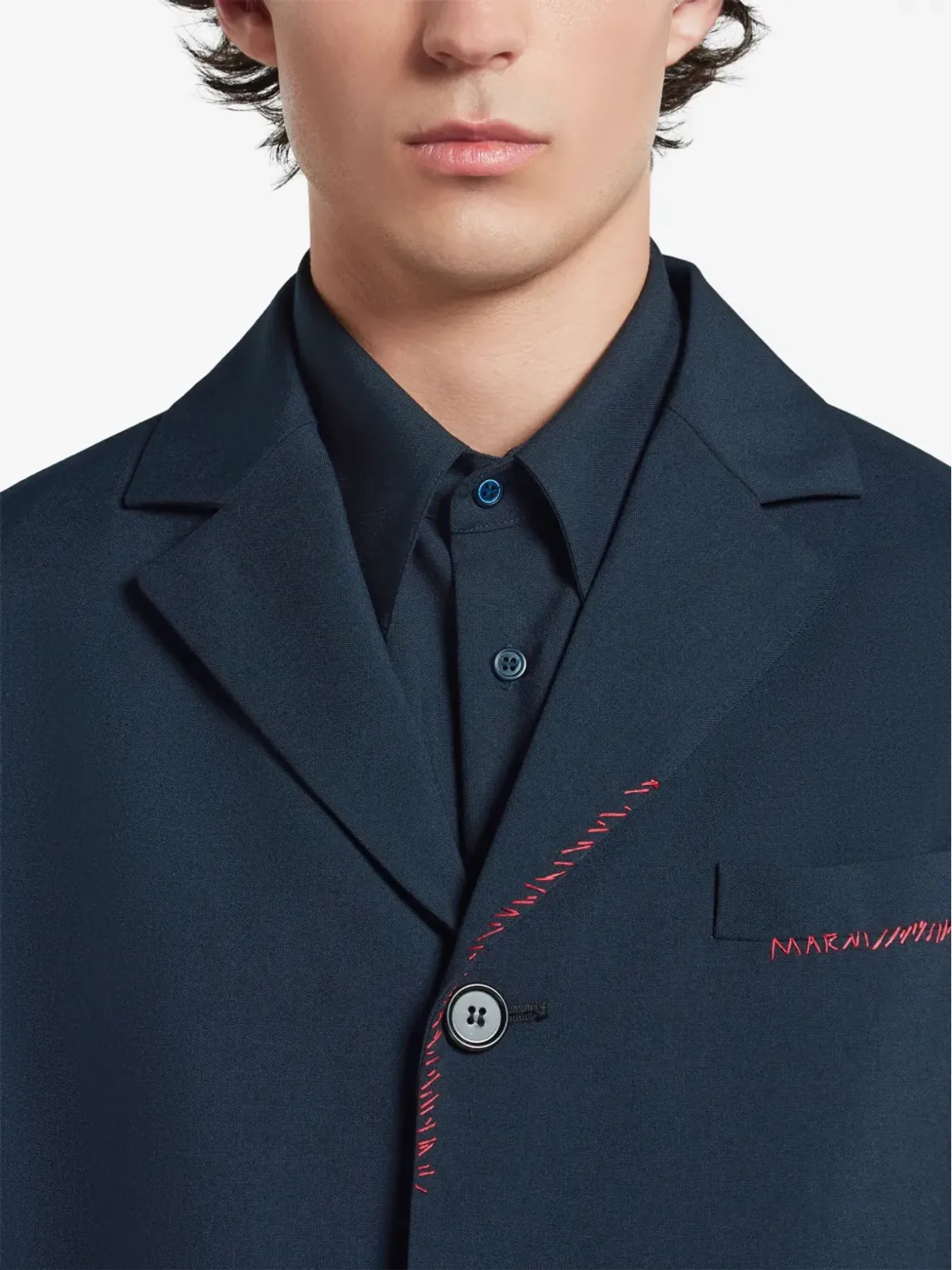 Marni コントラストステッチ ウールブレザー - 画像5