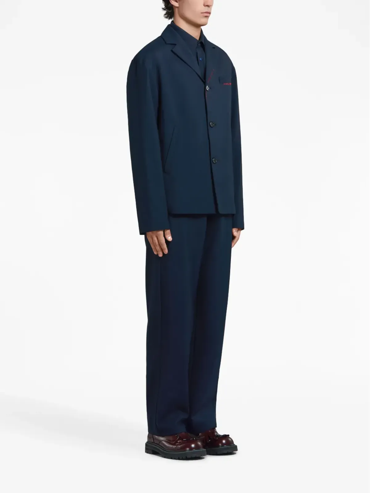 Marni コントラストステッチ ウールブレザー - 画像3
