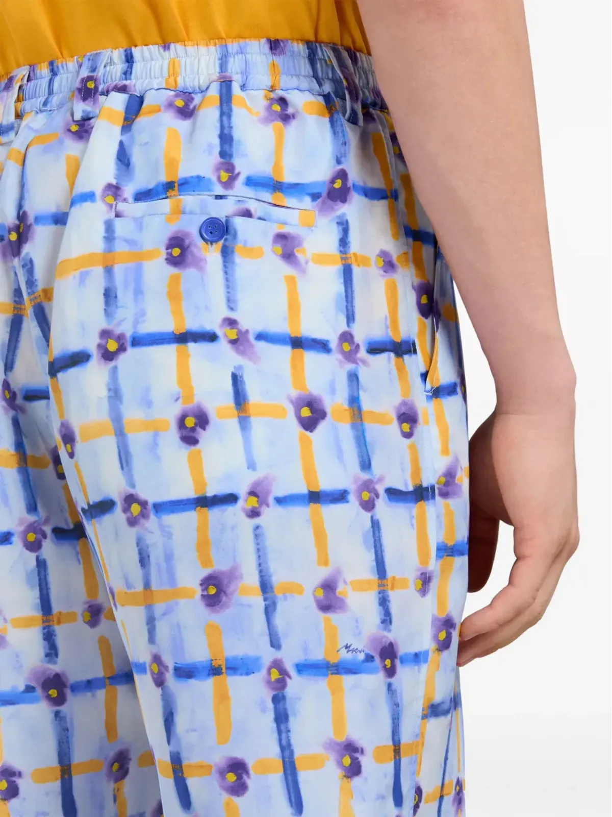 Marni 抽象柄シルク ベルマダショーツ - 画像5