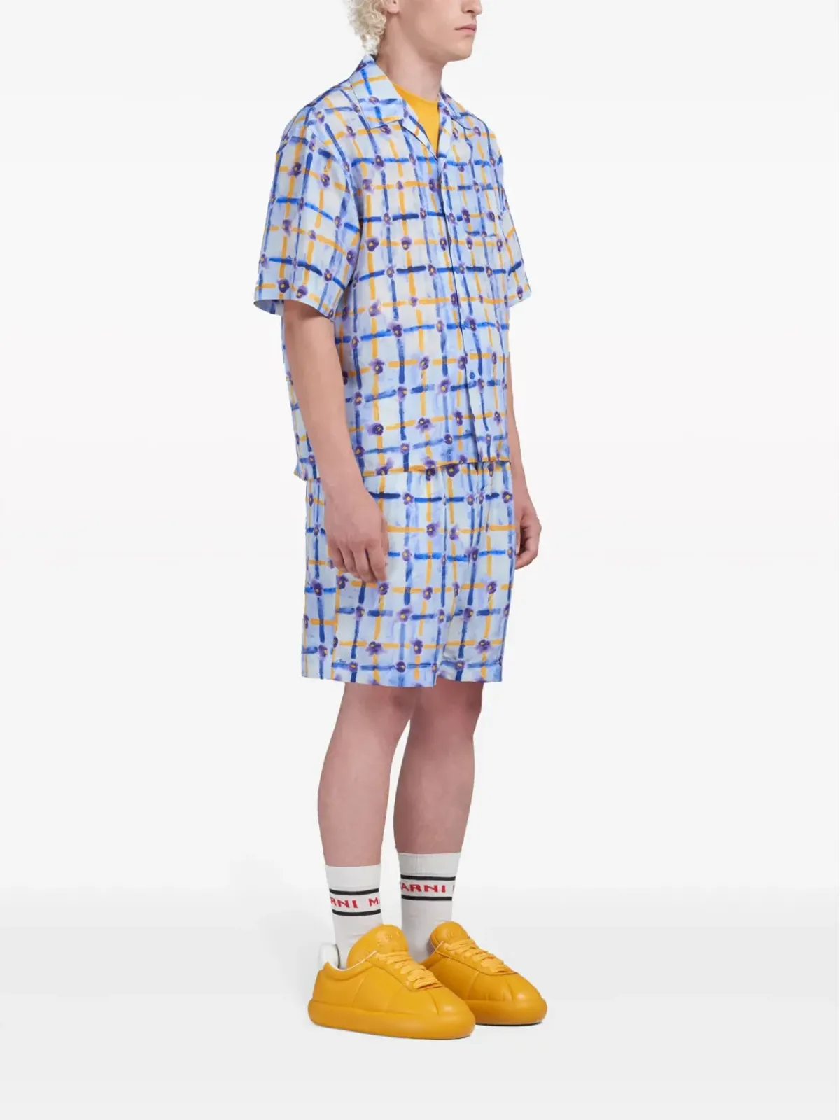 Marni 抽象柄シルク ベルマダショーツ - 画像2