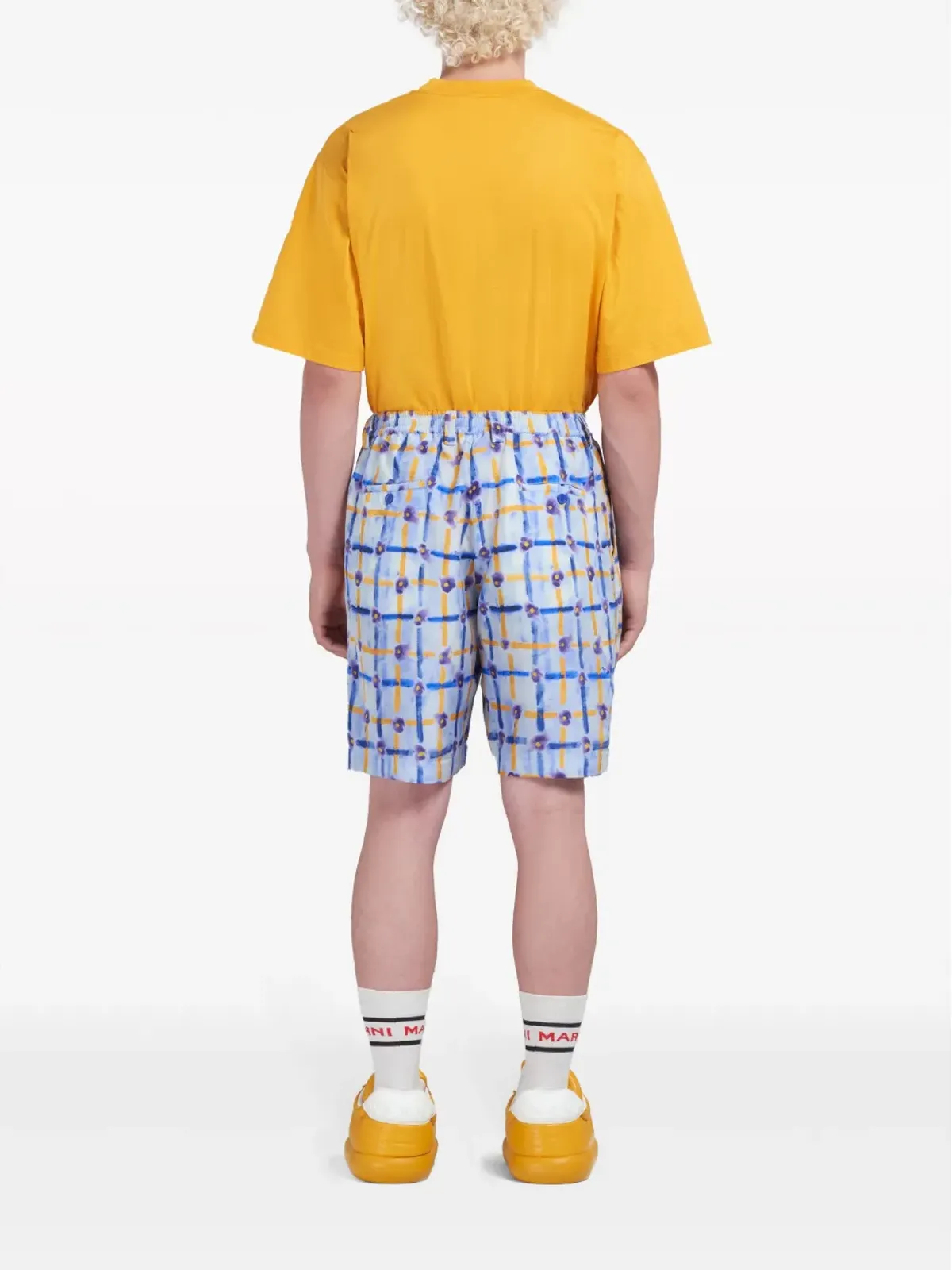 Marni 抽象柄シルク ベルマダショーツ - 画像4