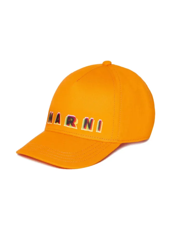 Marni Kids Marni Kids ロゴプリントコットンキャップ - オレンジの商品画像