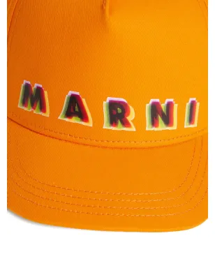 Marni Kids ロゴプリントコットンキャップ - オレンジ - サムネイル3