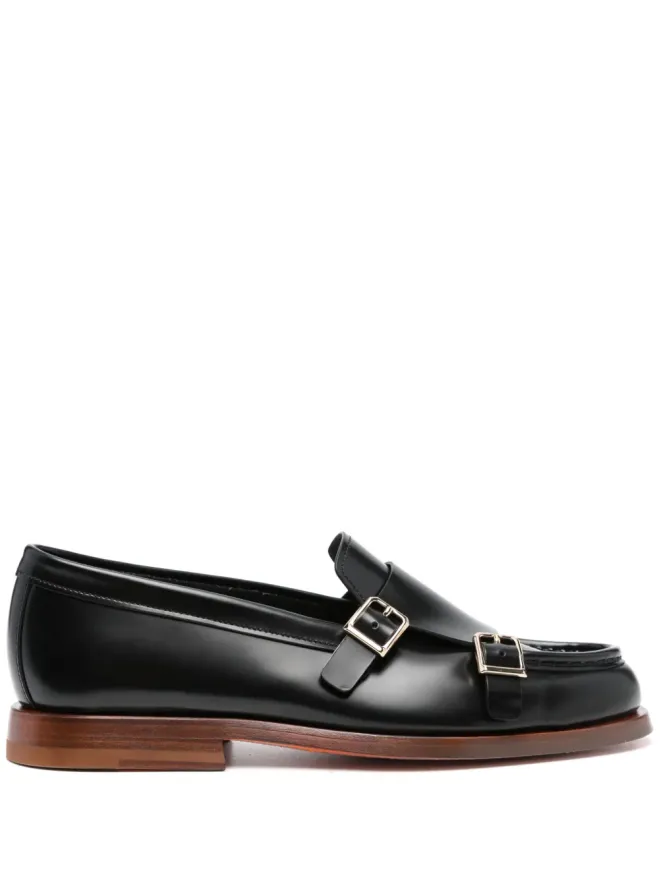 Santoni Santoni ダブルバックル レザー ローファーの商品画像