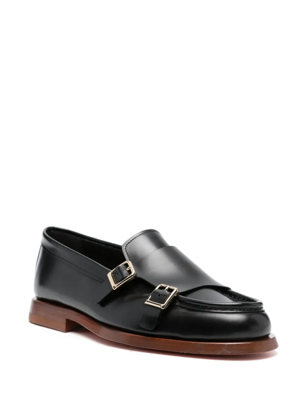 Santoni ダブルバックル レザー ローファー - 画像2