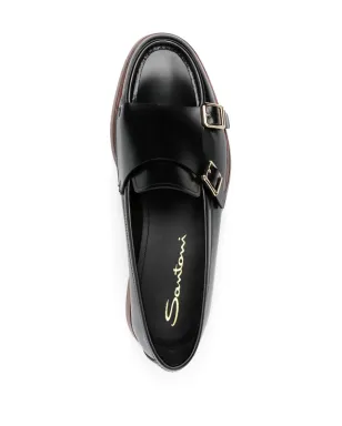 Santoni ダブルバックル レザー ローファー - サムネイル4