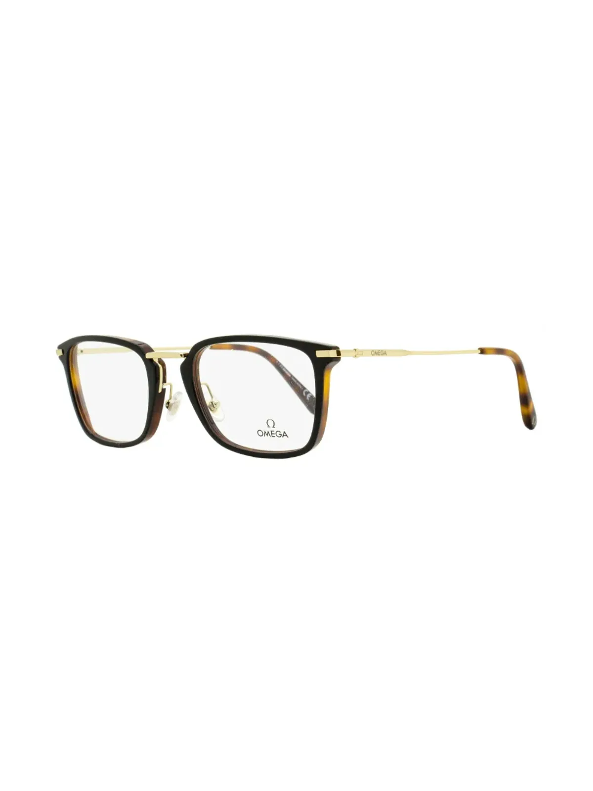 OMEGA EYEWEAR 矩形フレーム ロゴ入りメガネ - Brown - 画像2