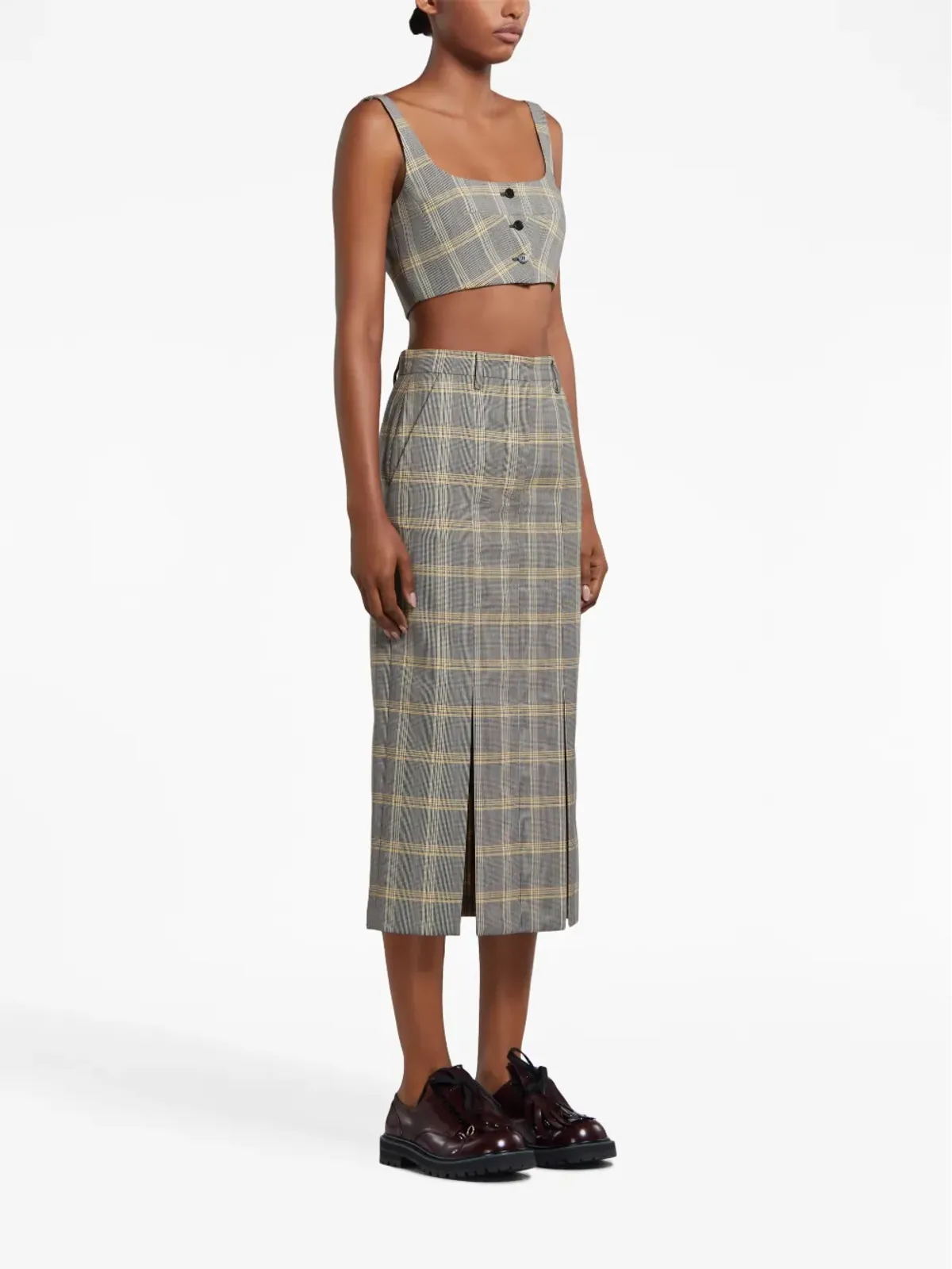 Marni ヴァージンウール混紡 クロップドトップ - グレー - 画像2