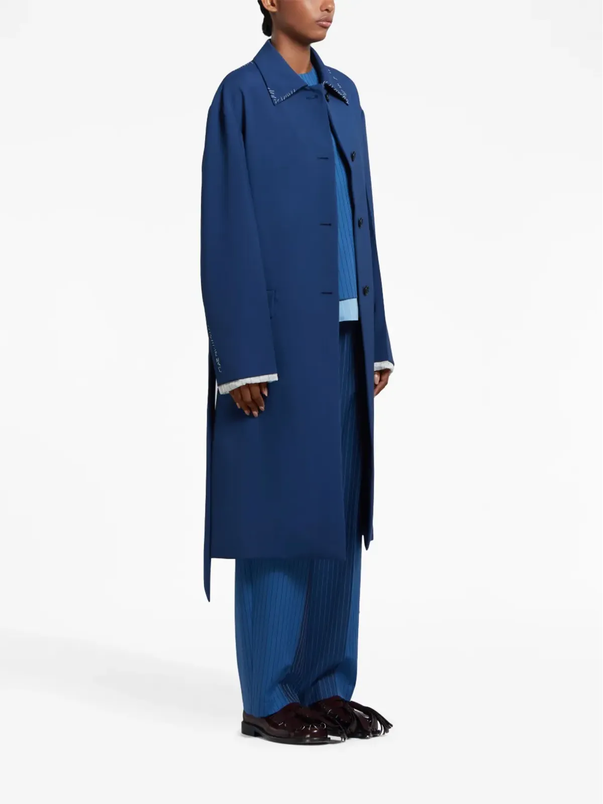 Marni コントラストステッチ シングルブレストコート - ブルー - 画像3