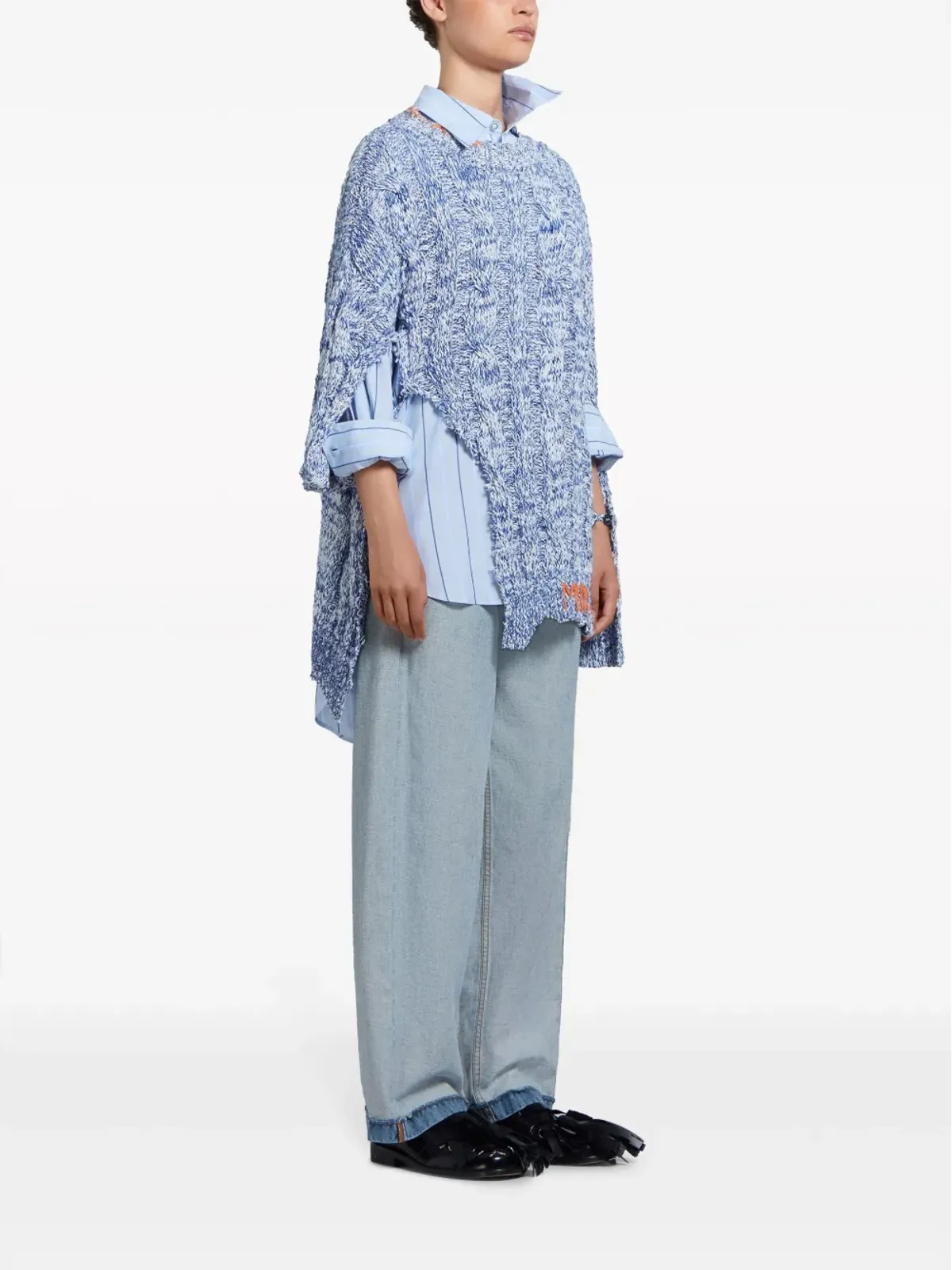 Marni ロング丈ストライプコットンシャツ - 画像2