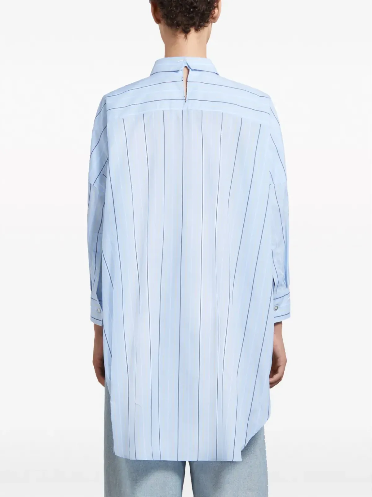 Marni ロング丈ストライプコットンシャツ - 画像4