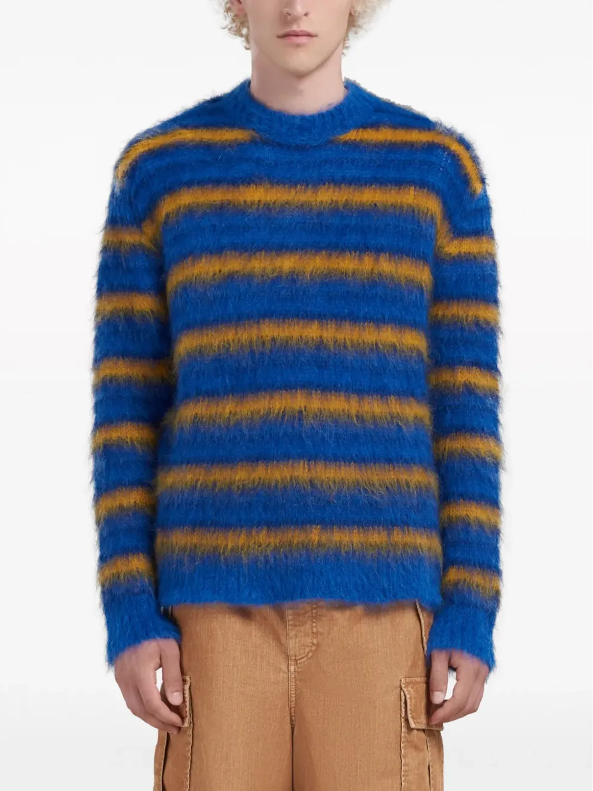 Marni クルーネックストライプニットセーター - 画像3