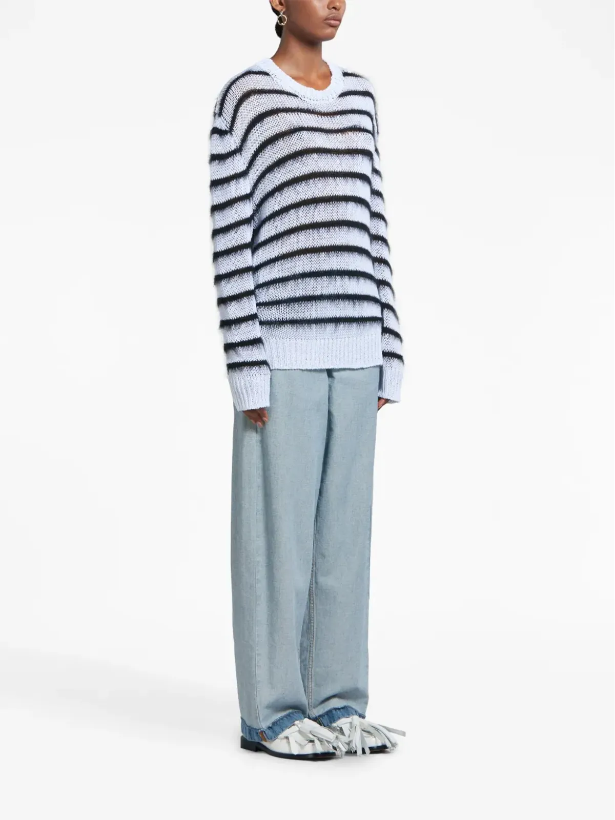 Marni ストライプ入りオープンニット ジャンパー - 画像2