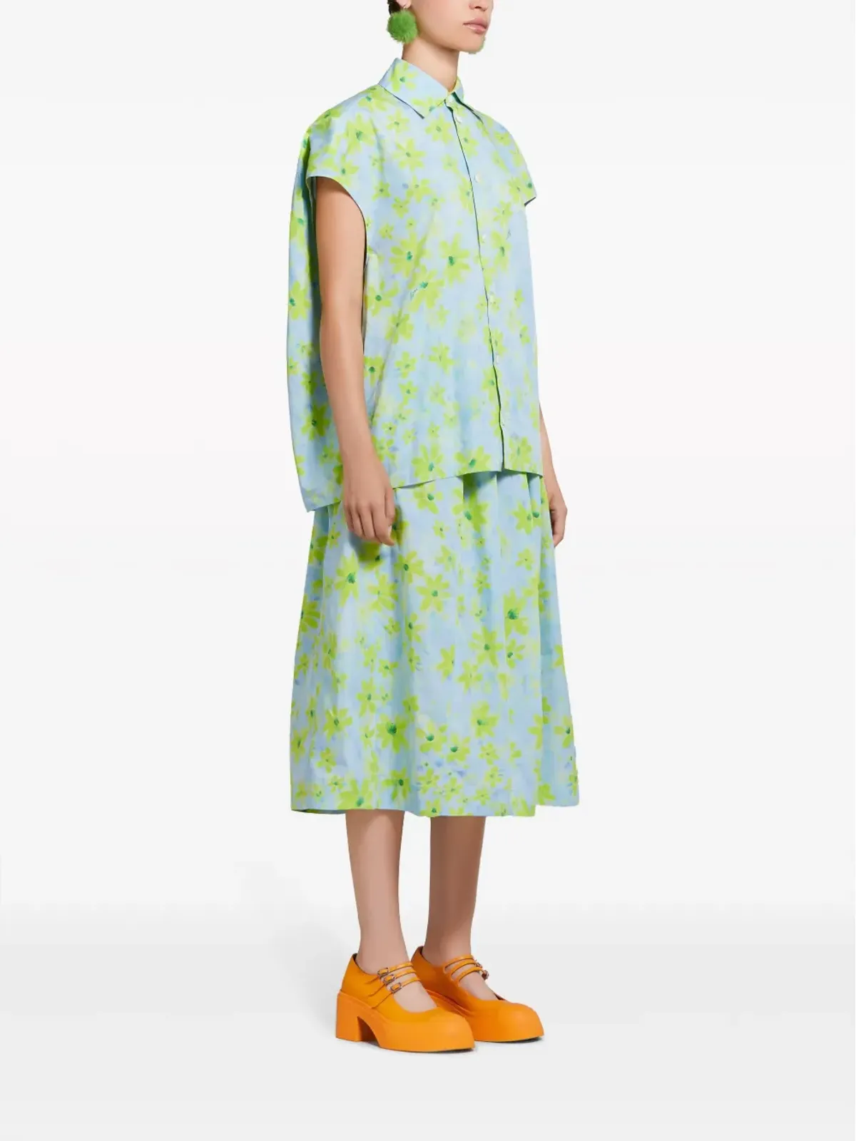 Marni 花柄プリント コットン シャツ - 画像2