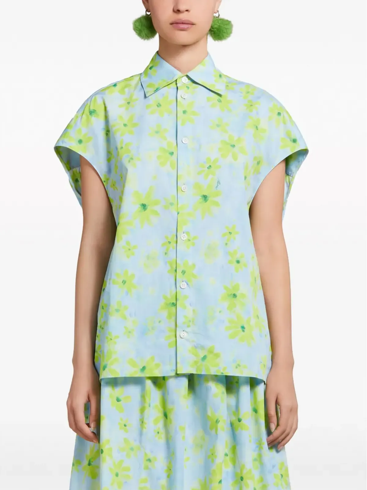 Marni 花柄プリント コットン シャツ - 画像3