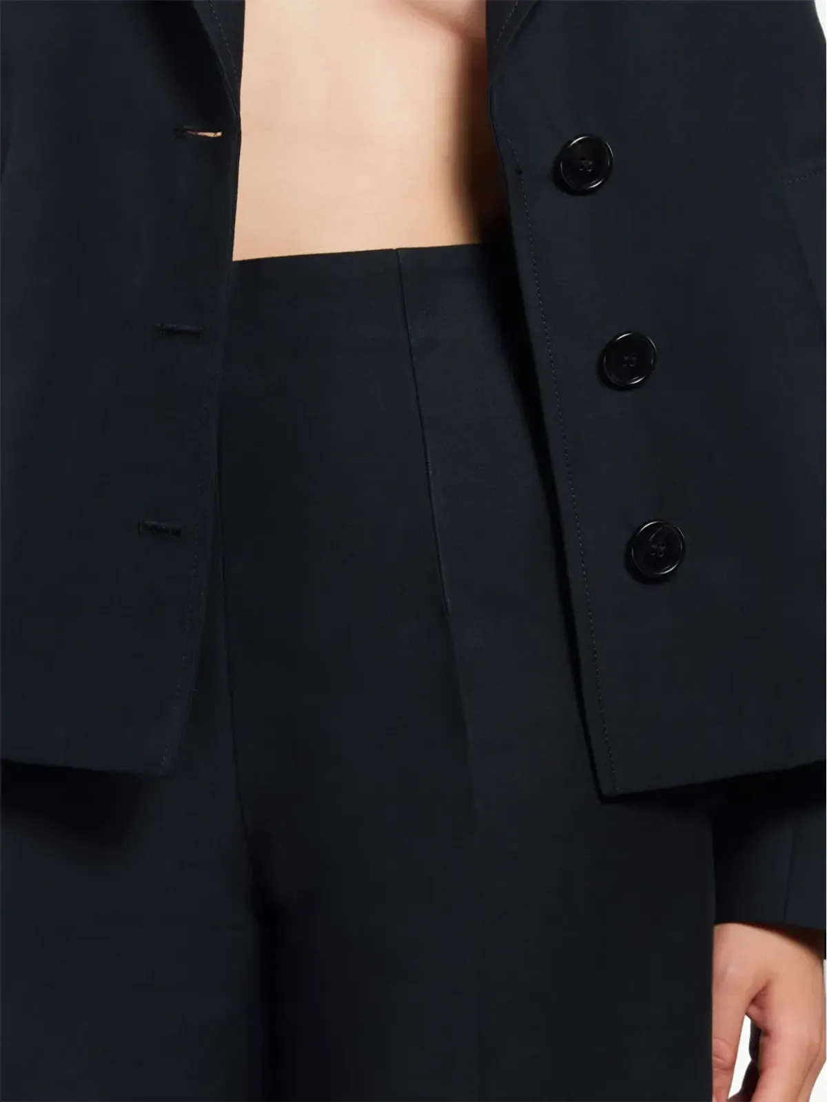 Marni ハイウエスト クロップド コットンパンツ - ブラック - 画像5