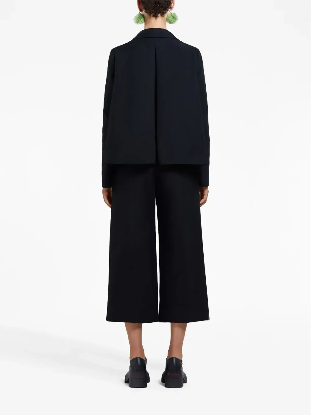 Marni ハイウエスト クロップド コットンパンツ - ブラック - 画像4