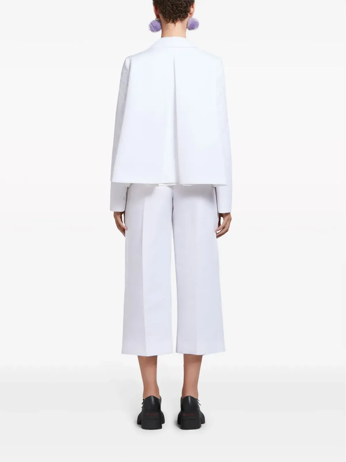 Marni ワイドレッグ クロップドパンツ - White - 画像4