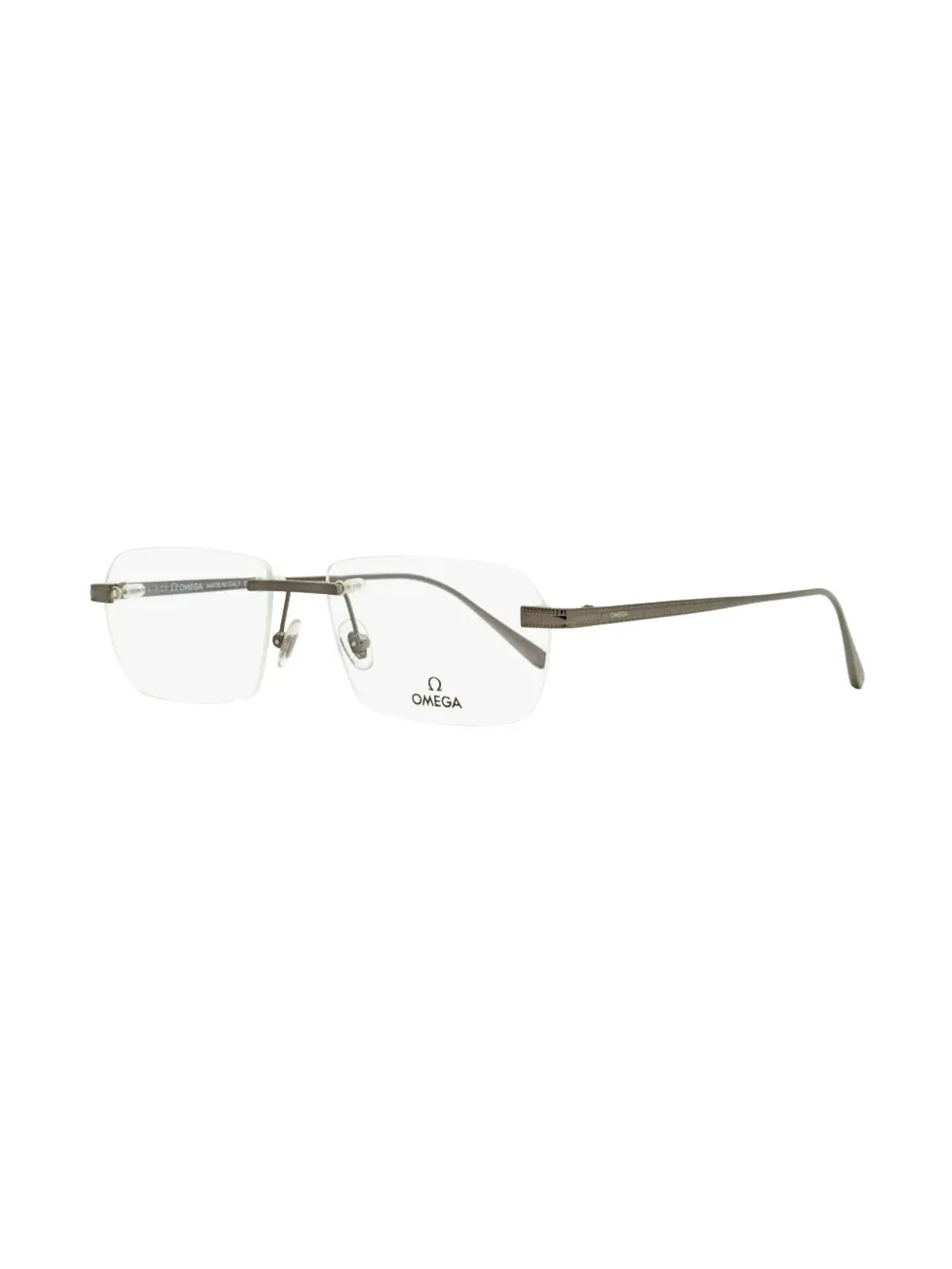OMEGA EYEWEAR OM5015 リムレスレンズ矩形フレーム眼鏡 - Silver - 画像2