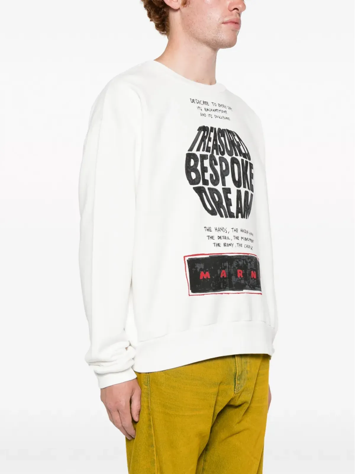Marni スローガンプリント コットン スウェットシャツ - 画像3