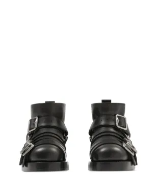 Burberry バックル付きレザーバイカーブーツ - ブラック - サムネイル2