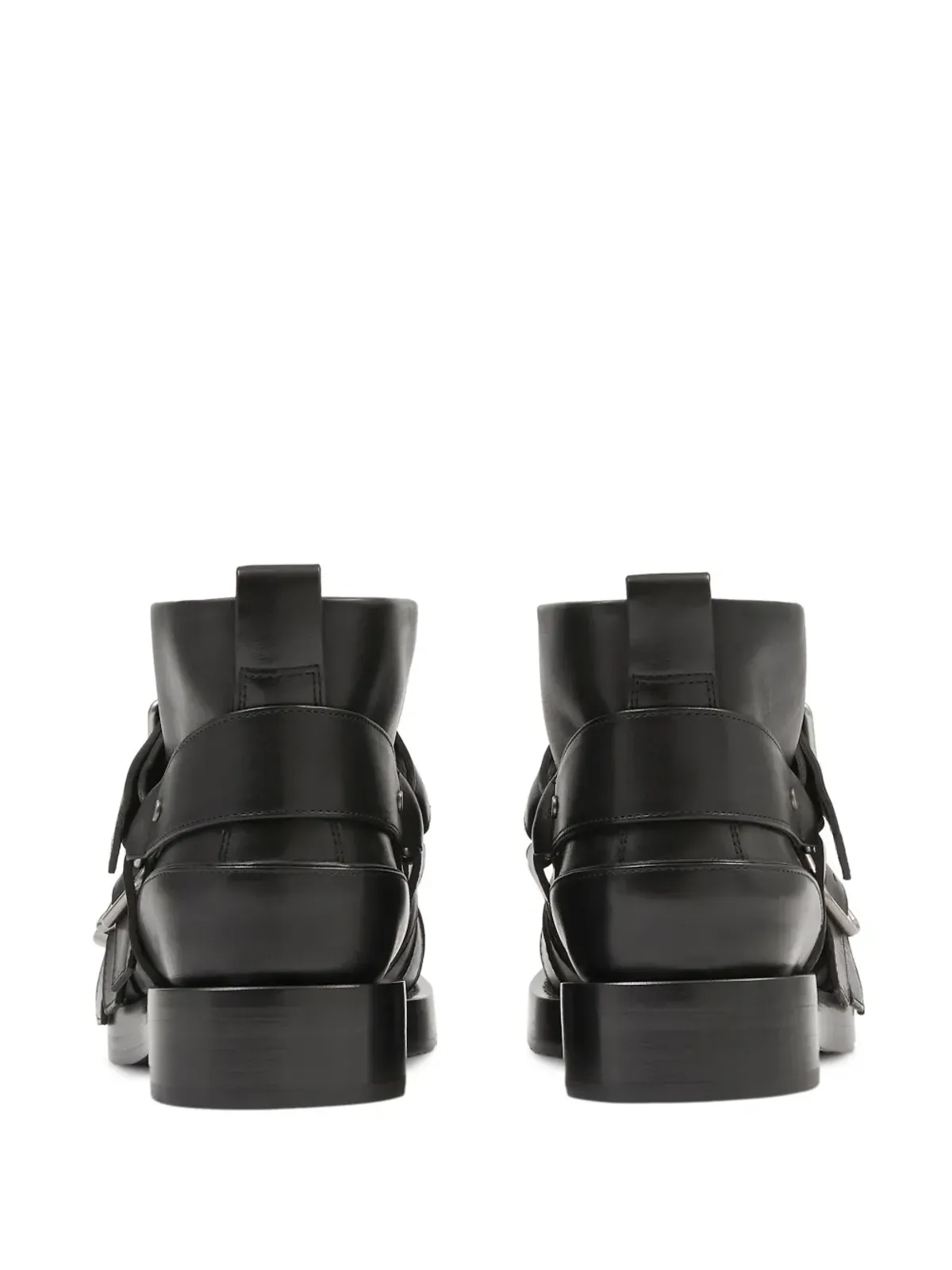 Burberry バックル付きレザーバイカーブーツ - ブラック - 画像3