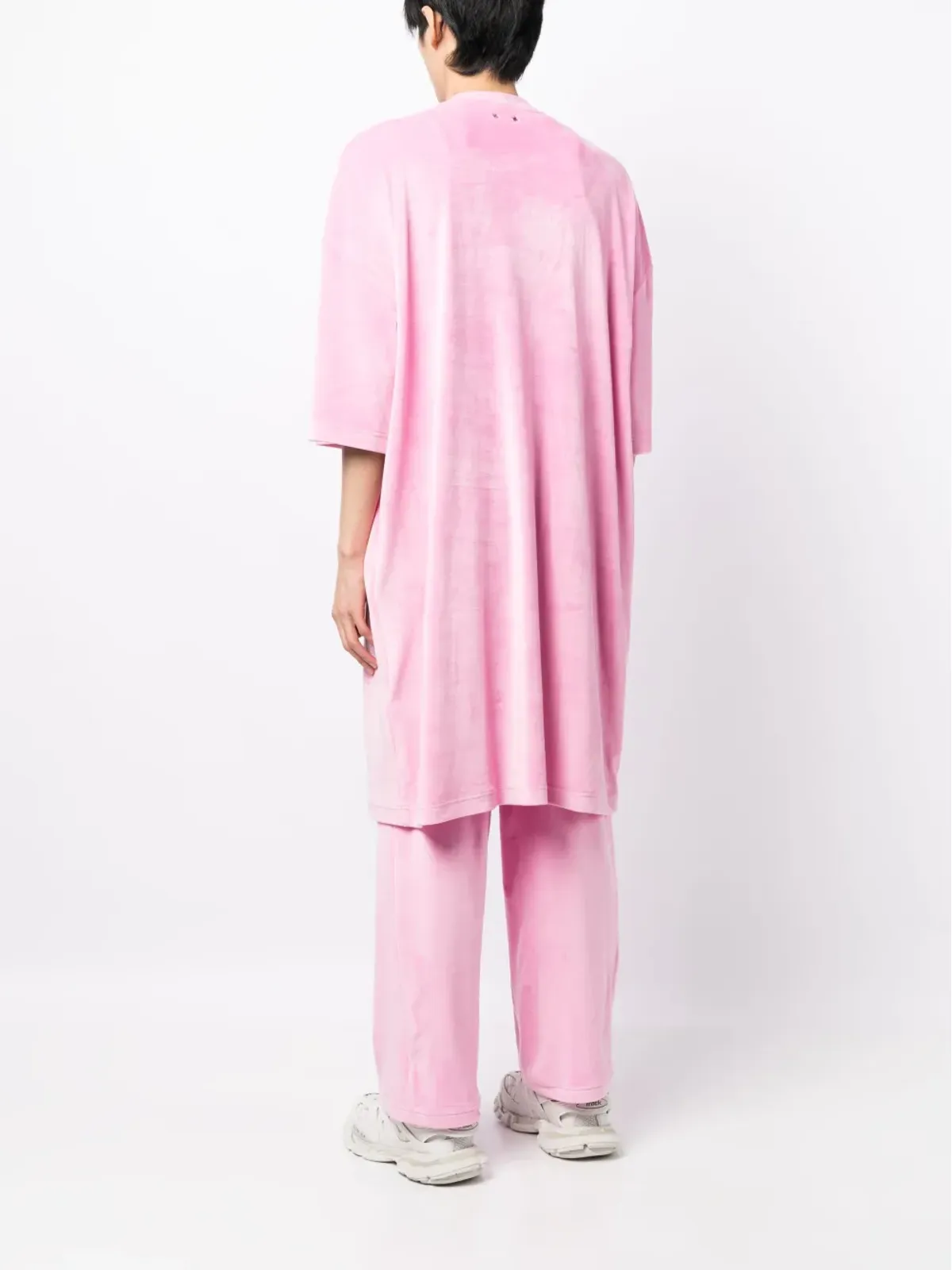 TEAM WANG design スパークルベルベット シャツドレス - ピンク - 画像5