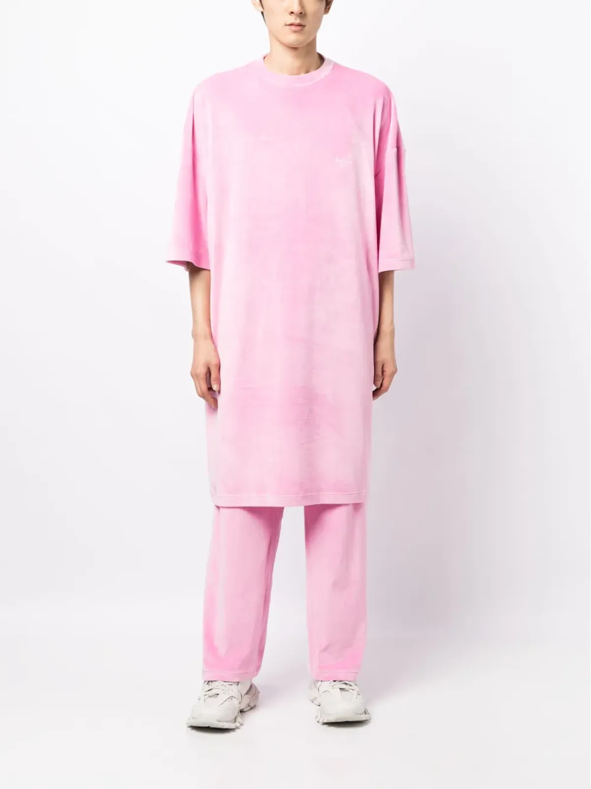 TEAM WANG design スパークルベルベット シャツドレス - ピンク - 画像2