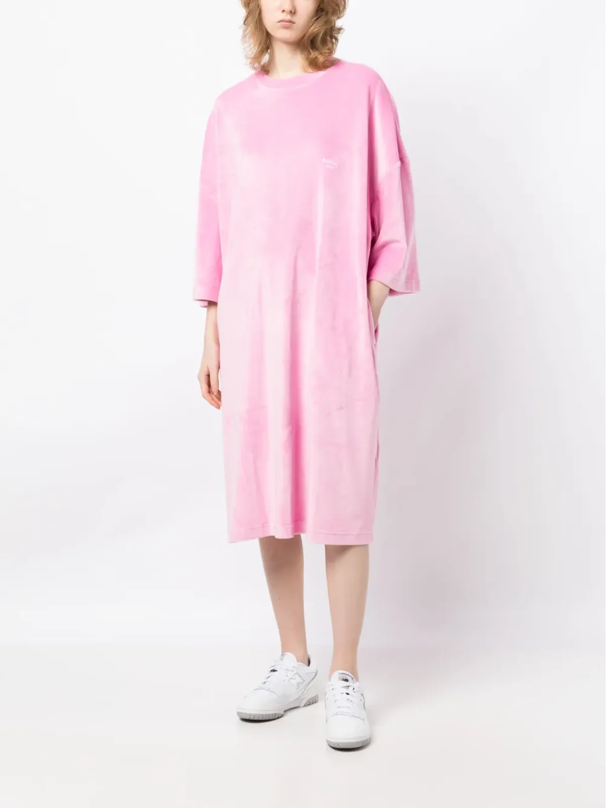 TEAM WANG design スパークルベルベット シャツドレス - ピンク - 画像3