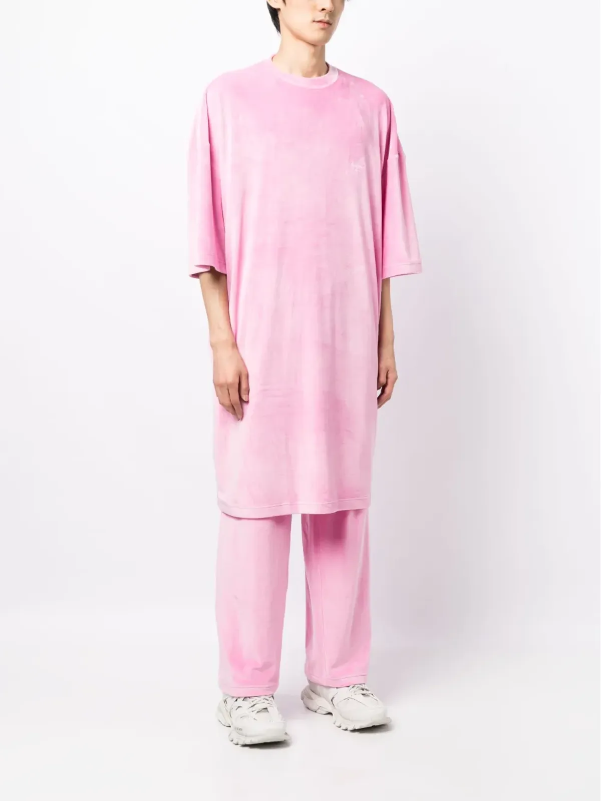 TEAM WANG design スパークルベルベット シャツドレス - ピンク - 画像4