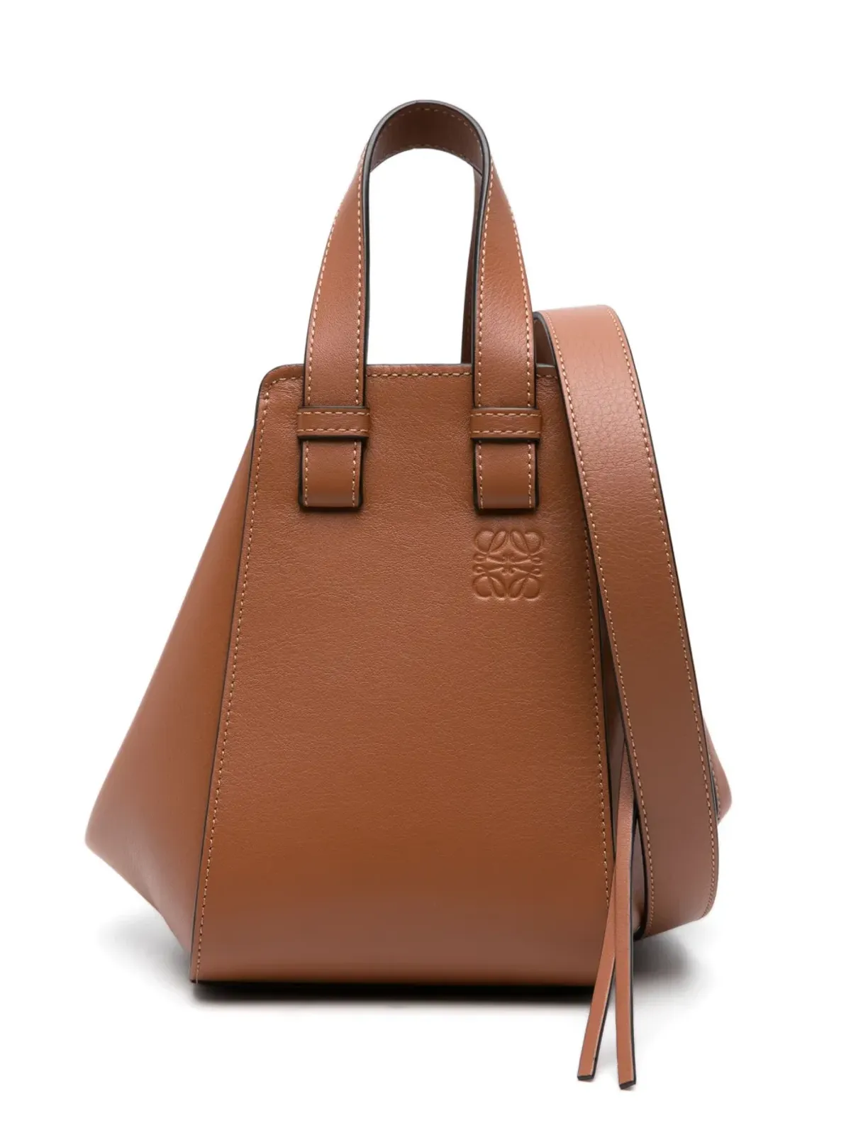 LOEWE コンパクト・ハンモック レザー トートバッグ ブラウン - 画像1
