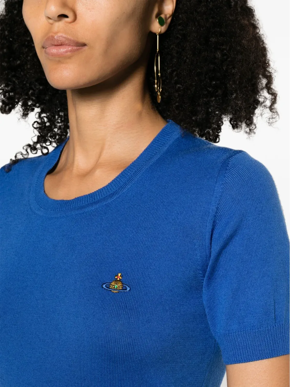 Vivienne Westwood Orb-embroidered fine-knit top - Blue - 画像5