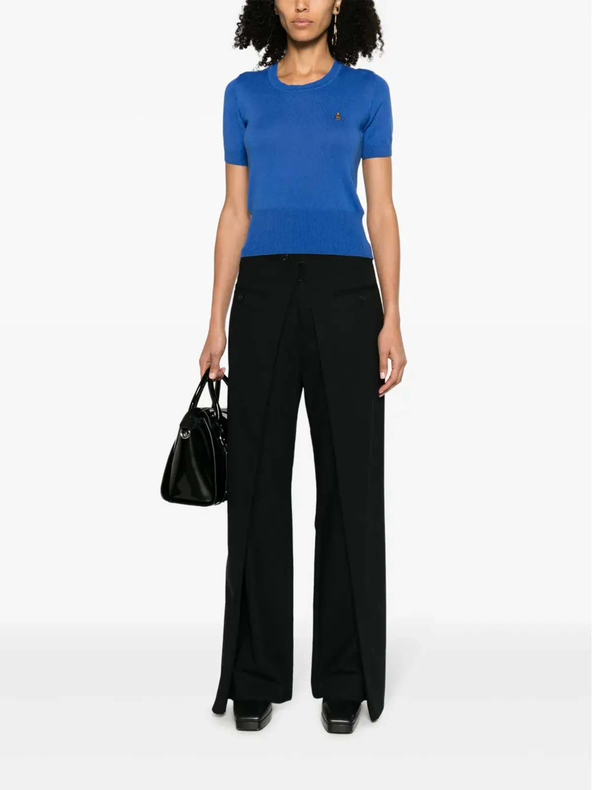 Vivienne Westwood Orb-embroidered fine-knit top - Blue - 画像2