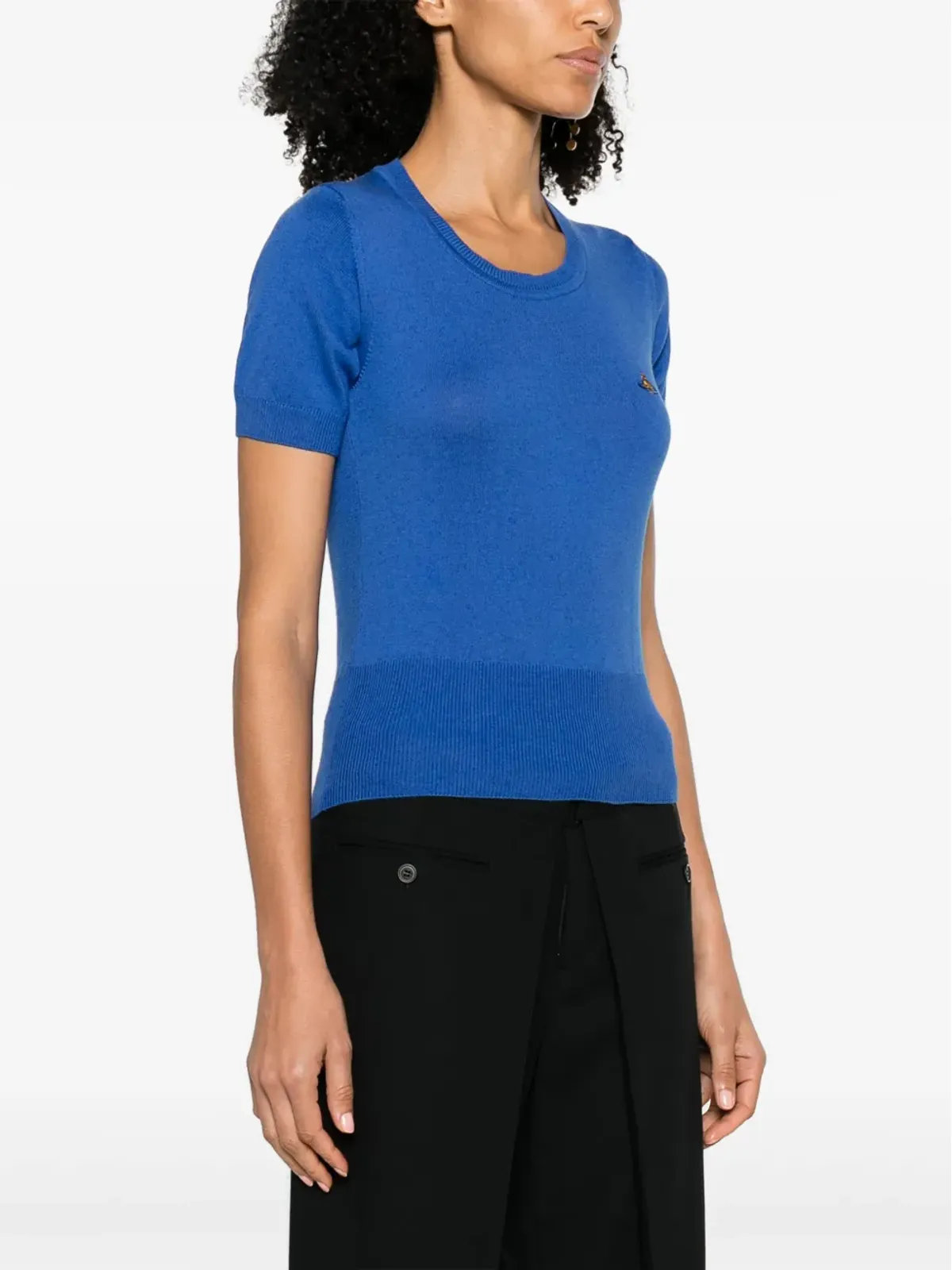 Vivienne Westwood Orb-embroidered fine-knit top - Blue - 画像3