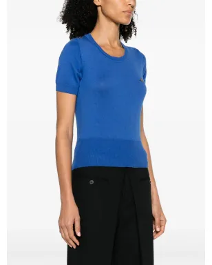 Vivienne Westwood Orb-embroidered fine-knit top - Blue - サムネイル3