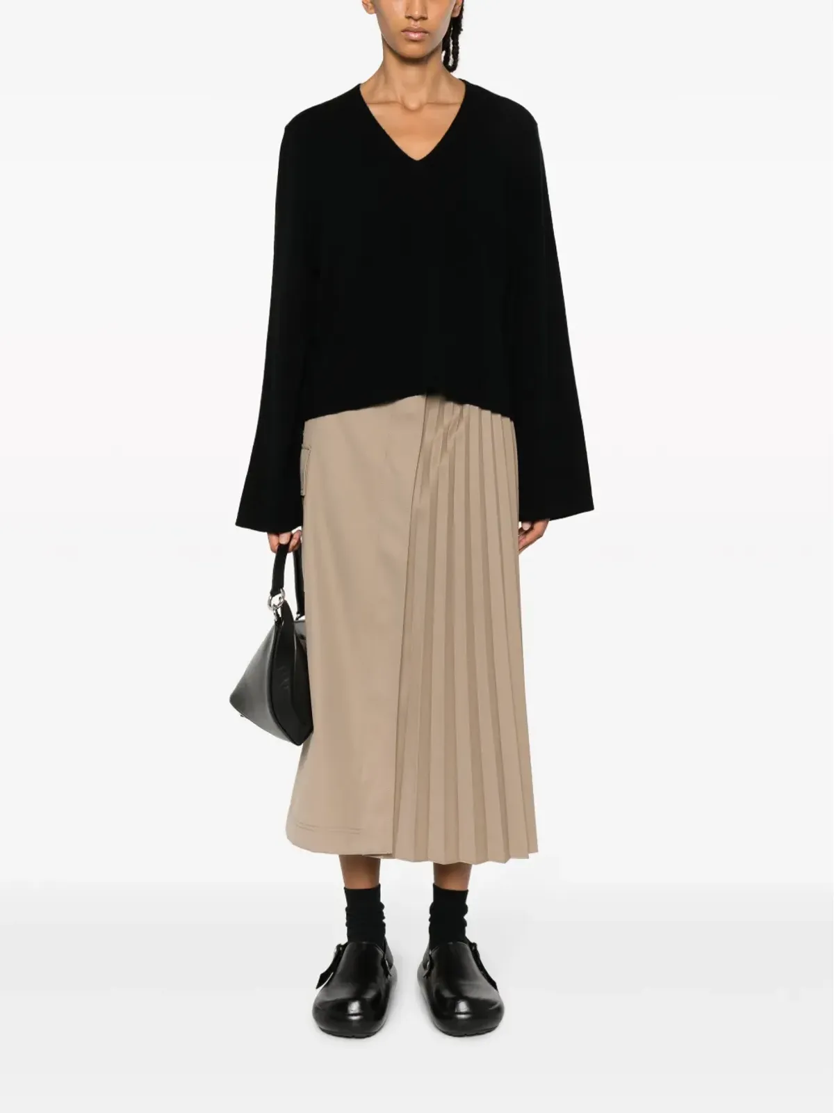 Allude Vネック ウールカシミヤ混紡 ニットセーター - 画像2