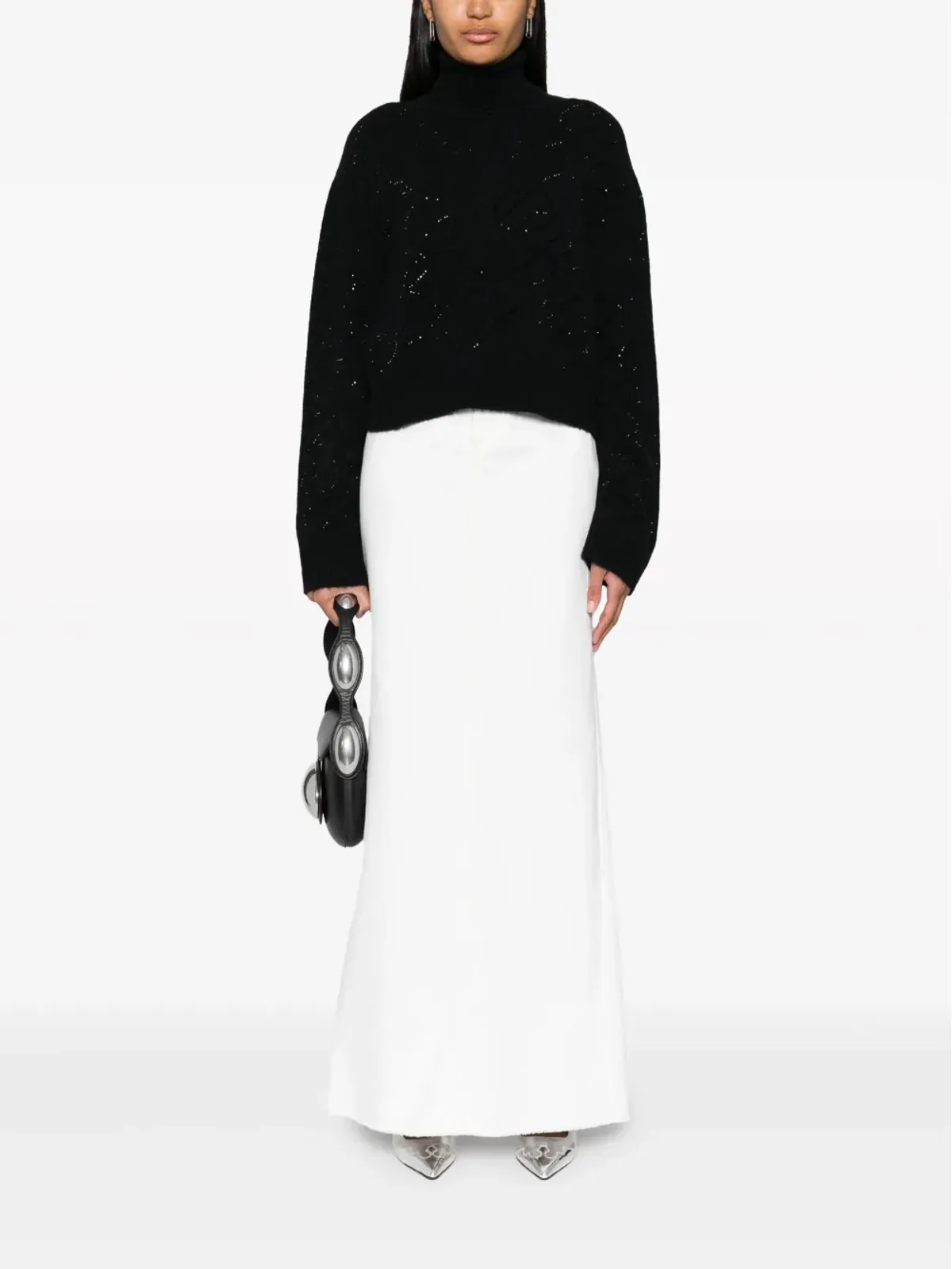 Blumarine クリスタル装飾のニットジャンパー - ブラック - 画像2