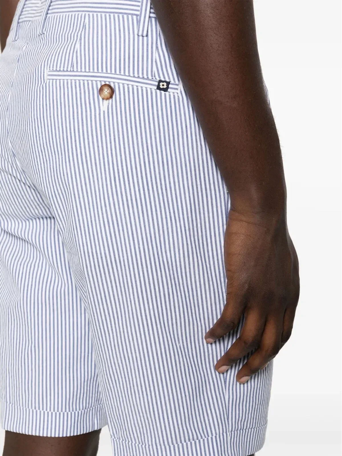 Lardini ストライプコットンチノショーツ - 画像5