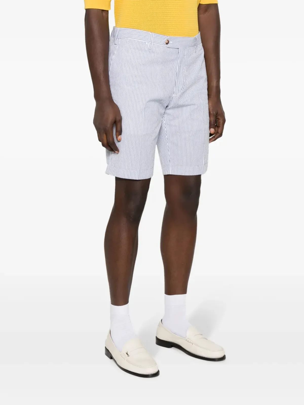 Lardini ストライプコットンチノショーツ - 画像3