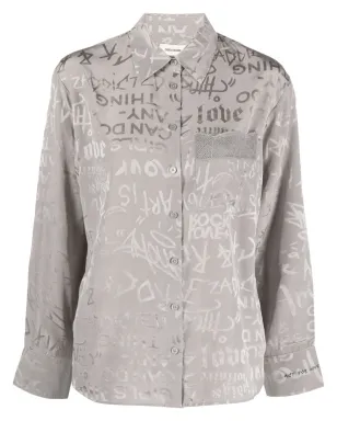 Zadig&Voltaire スローガンプリント シルクシャツ - サムネイル1